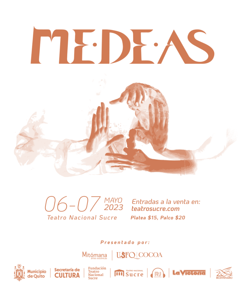 Arte de obra de teatro de Medeas en el Teatro Sucre.